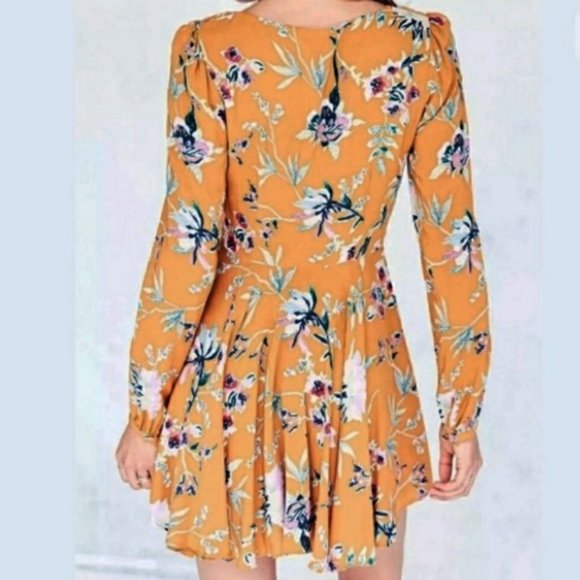Urban Outfitters Yellow Floral Long Sleeve Dress - Picture 11 of 12